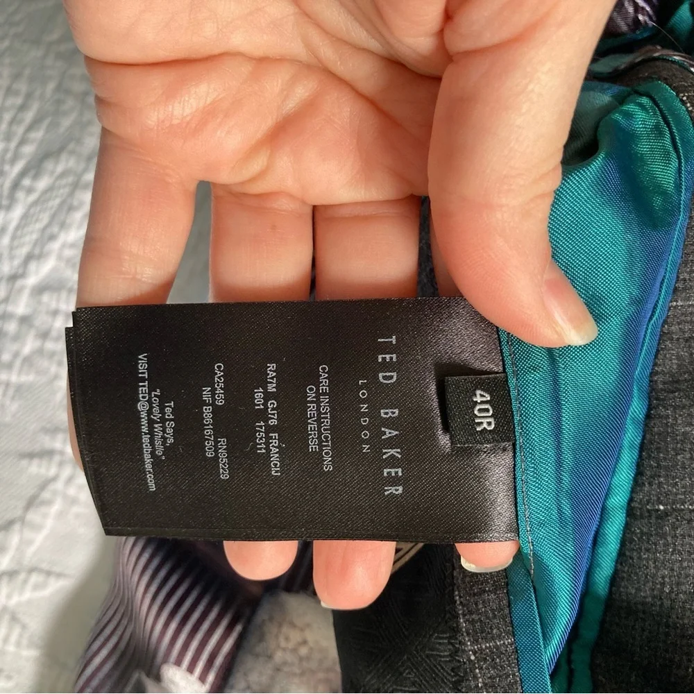 Ted Baker Mens Wool blazer Italy Fashion Fit *Altered Chest is 38” approx 37R